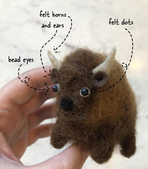 Bison Needle Felting Kit a DIY craft for beginners in Needle Felting